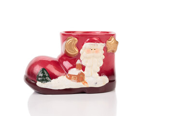 Ceramic Christmas boot for gifts.