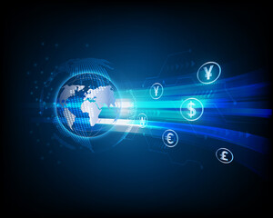 global internet exchange network money transfer symbol illustration