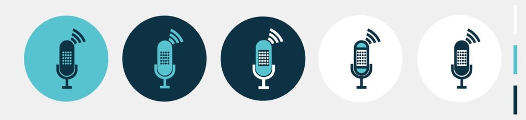 oval microphone set for podcast