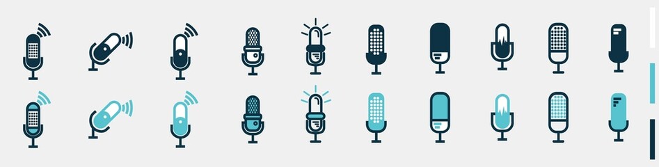 microphone set with signal for broadcast or podcast application