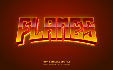 flames 3d editable text style effect	