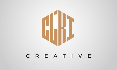 letters CLKI creative polygon hexagon logo victor template