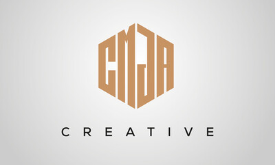 letters CMJA creative polygon hexagon logo victor template