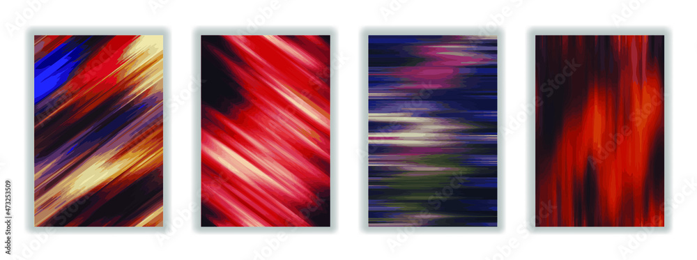 Poster set of colorful blur background texture. abstract art design for your design project. modern liquid 
