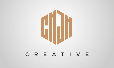 letters CMJM creative polygon hexagon logo victor template