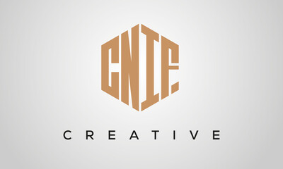 letters CNIF creative polygon hexagon logo victor template