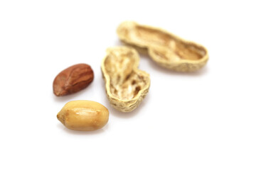 Peanuts isolated on a white background.