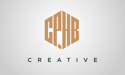 letters CPHB creative polygon hexagon logo victor template