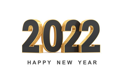 Black Friday. Black realistic inscription 2022 on white background. 3d render illustration.