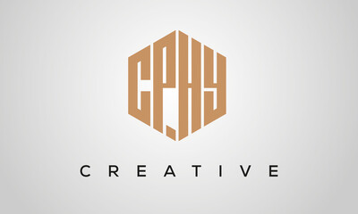 letters CPHY creative polygon hexagon logo victor template