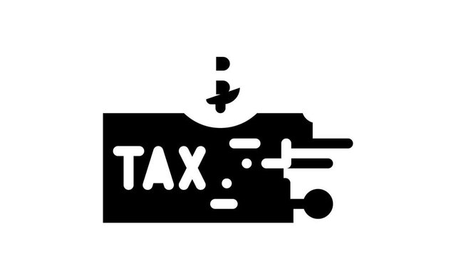 cryptocurrency tax animated glyph icon cryptocurrency tax sign. isolated on white background