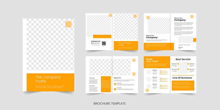 e	
Brochure template layout design, minimal multipage business brochure template design, annual report, corporate company profile, editable template layout