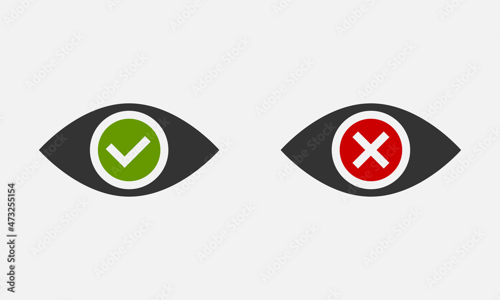 Poster Show password icon, eye symbol. Vector vision hide from watch icon. Secret view web design element.