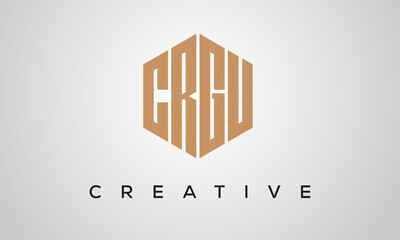 letters CRGU creative polygon hexagon logo victor template