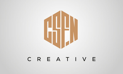 letters CSFN creative polygon hexagon logo victor template