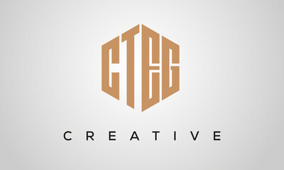 letters CTEG creative polygon hexagon logo victor template