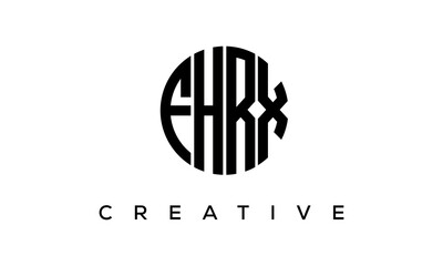 Letters FHRX creative circle logo design vector, 4 letters logo