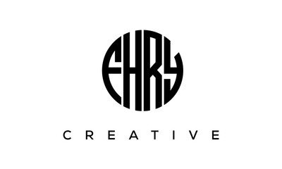 Letters FHRY creative circle logo design vector, 4 letters logo