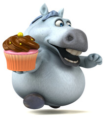 Naklejka premium Fun horse - 3D Illustration