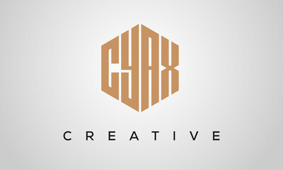 letters CYAX creative polygon hexagon logo victor template