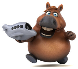 Naklejka premium Fun horse - 3D Illustration