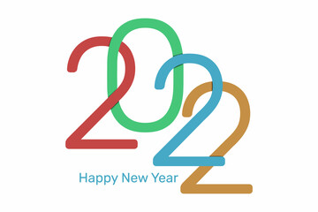 colorful happy new year typography design