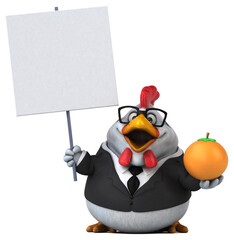 Fun chicken - 3D Illustration