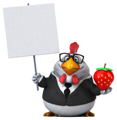 Fun chicken - 3D Illustration