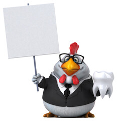 Fun chicken - 3D Illustration