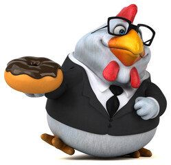 Fun chicken - 3D Illustration