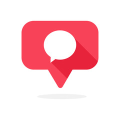 Obraz na płótnie Canvas Notification comment icon. Social network app logo
