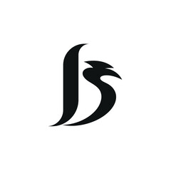 Naklejka premium initials B eagle logo design