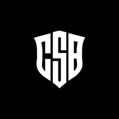 CSB letter logo design with black background in illustrator, vector logo modern alphabet font overlap style. calligraphy designs for logo, Poster, Invitation, etc.	 - obrazy, fototapety, plakaty
