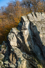 Autumn landscape with the rock 
