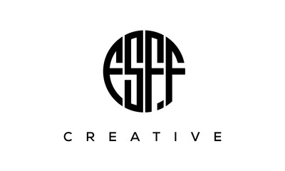 Letters FSFF creative circle logo design vector, 4 letters logo