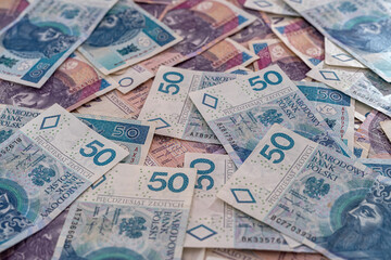 Polish zloty bills. Currency PLN, paper money.