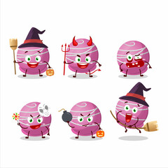 Halloween expression emoticons with cartoon character of truffle strawberry candy