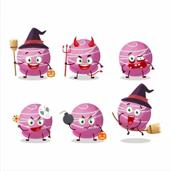 Fotobehang Halloween expression emoticons with cartoon character of truffle strawberry candy © kongvector