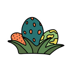 Dinosaur doodle colorful egg vector isolated illustration