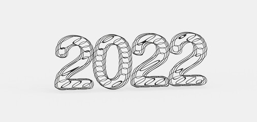 2022 Business Jahr in 3D Schrift