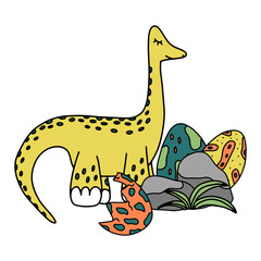 Baby cute dinosaur nursery vector clipart illustration