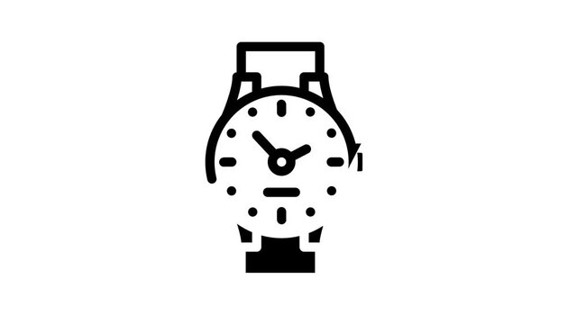 wrist clock animated line icon wrist clock sign. isolated on white background