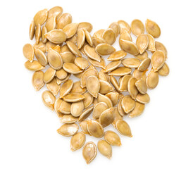 pumpkin seeds on a white background
