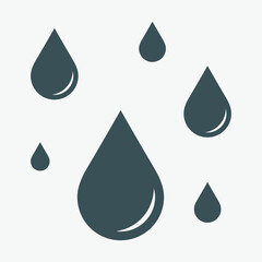 Water drops droplet raindrops oil blood icon illustration cut