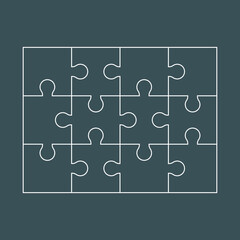 Puzzle simple piece template quality vector illustration cut