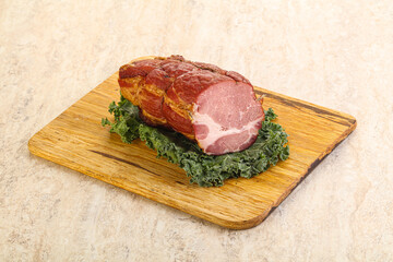 Delicous pork cured meat isolated