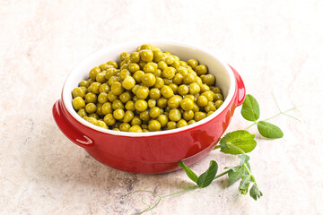 Marinated Green peas in the bowl