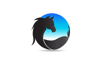 Logo of a beautiful horse silhouette vector image
