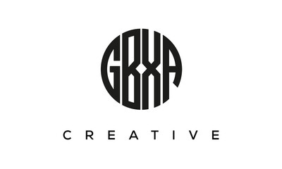 Letters GBXA creative circle logo design vector, 4 letters logo