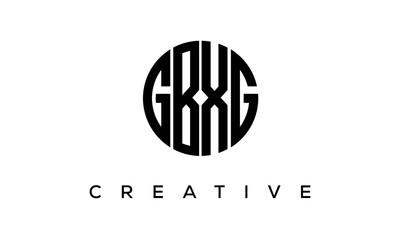 Letters GBXG creative circle logo design vector, 4 letters logo
